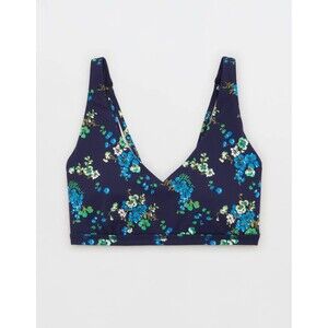 Offline By Aerie Goals Plunge Sports Bra Royal Navy Size Medium